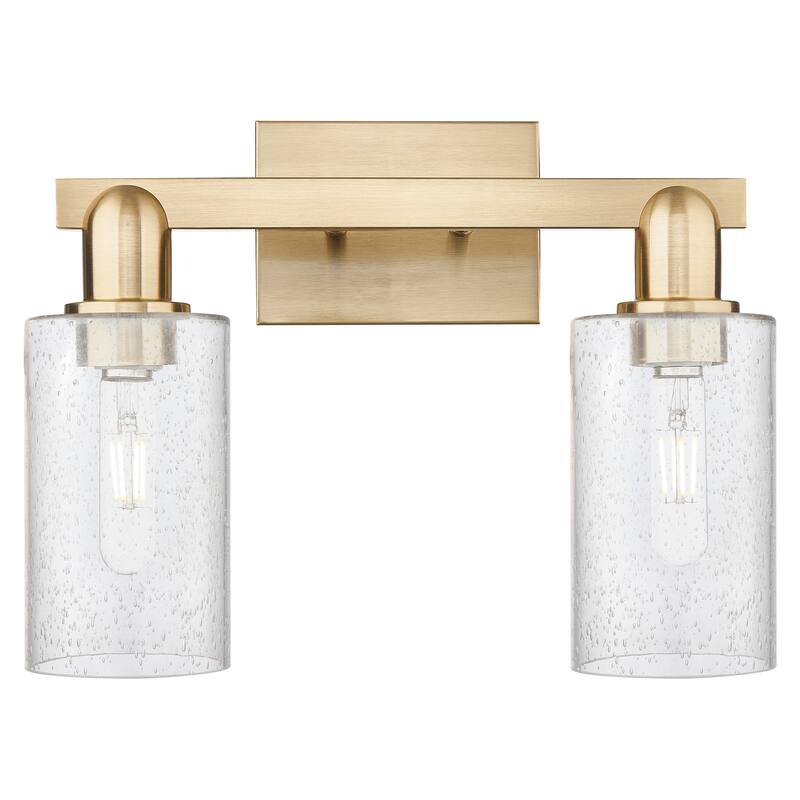 Innovations Lighting 716-2W-11-15 Clymer Vanity Clymer 2 Light 15" - Champagne Bronze / Seedy