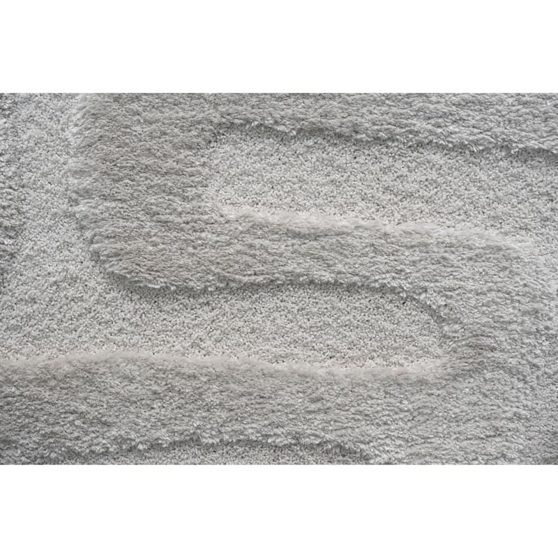 Lillian Ivory and White Recycled Polyester Area Rug - 9' x 12'