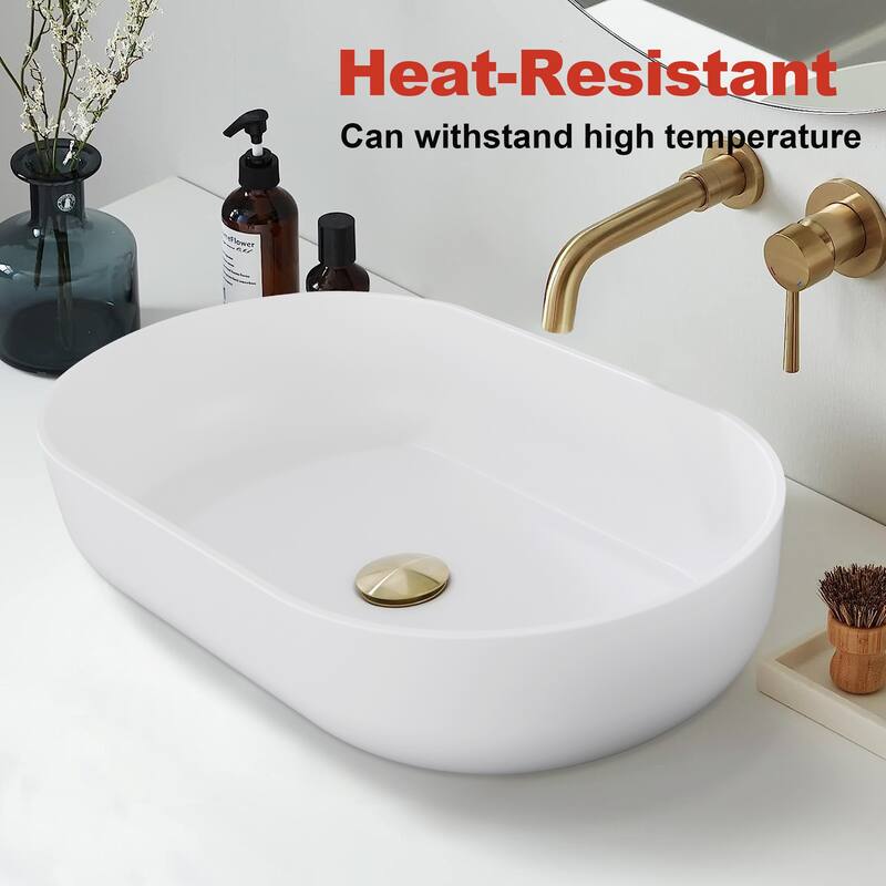 24" Modern Oval Above Bathroom Vessel Sink