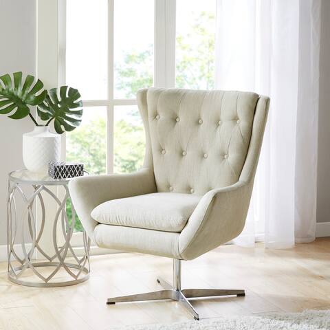 Madison Park Leondrea Cream Swivel Chair
