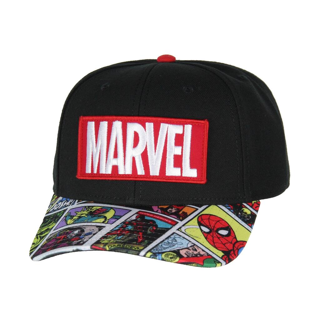 Marvel Hat For Men Vintage Comic Scenes Embroidered Marvel Logo Superhero Snapback Hat Cap