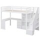 preview thumbnail 35 of 80, Multifunctional Wood Twin Size Loft Bed with L-Shaped Desk and Storage Staircase, Loft Bed Frame with Cabinet and Drawers
