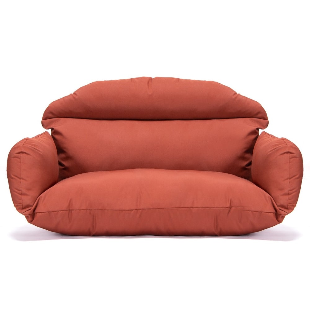 Egg Double Seat Cotton-filled Soft Swing Chair Cushion with Removable Cover, Weather-Resistant and Zipper for Indoor Outdoor