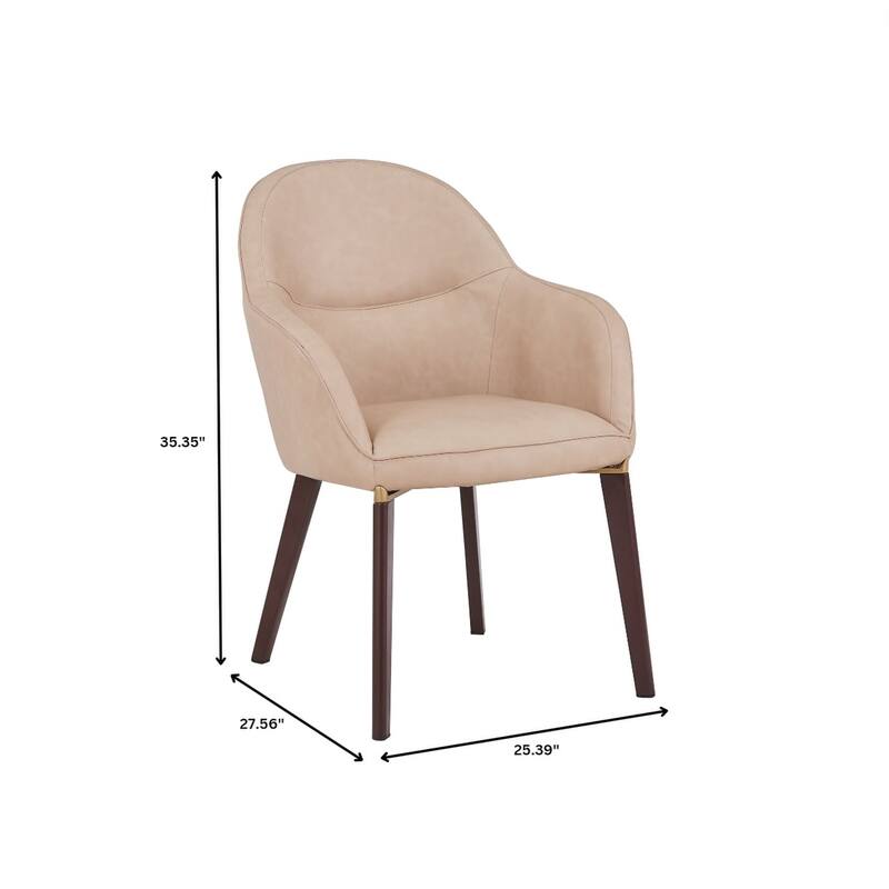 Elias Dining Chair Upholstered in Leather Velvet and Powder Coated Legs Set of 2