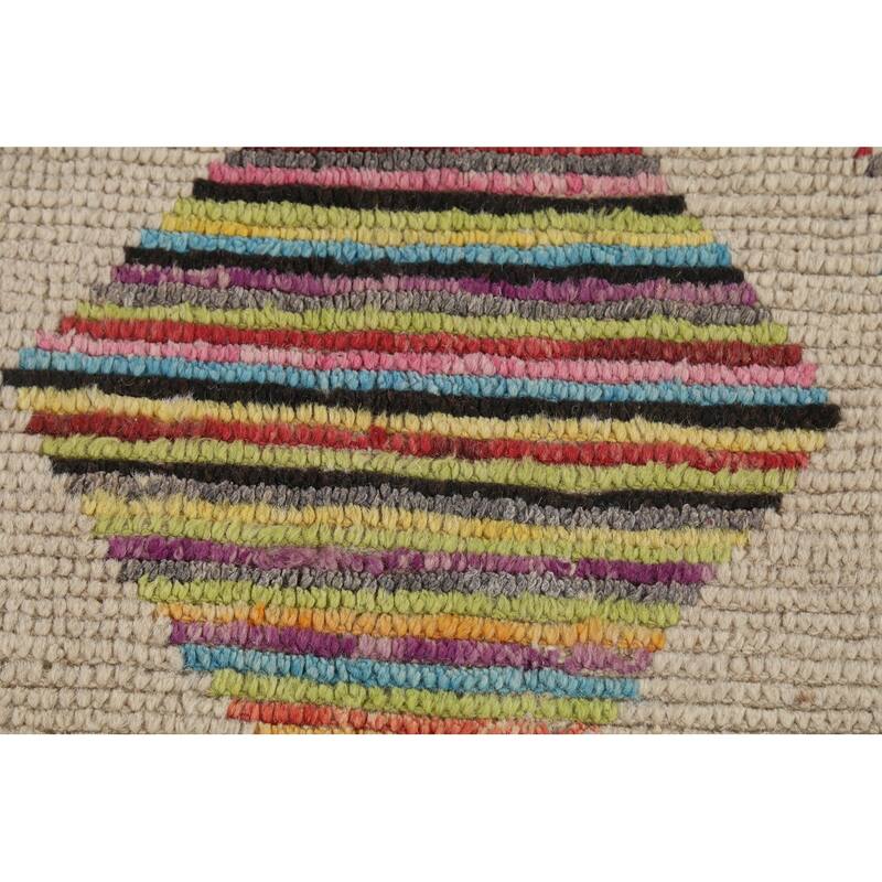 Geometric Trellis Moroccan Area Rug Handmade Wool Carpet - 6'9"x 10'5"