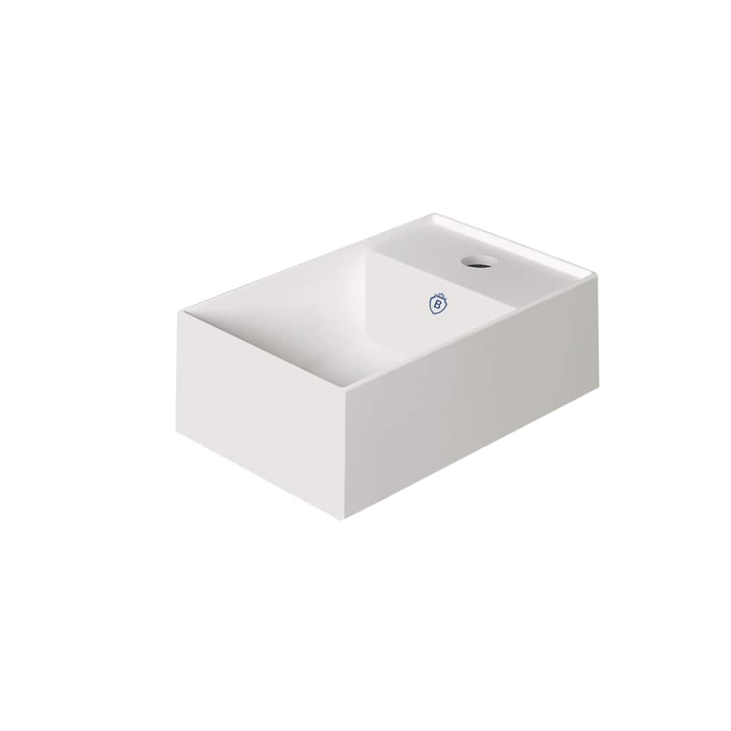Whitehaus Britannia Rectangular Wall Mount Basin with Right Single