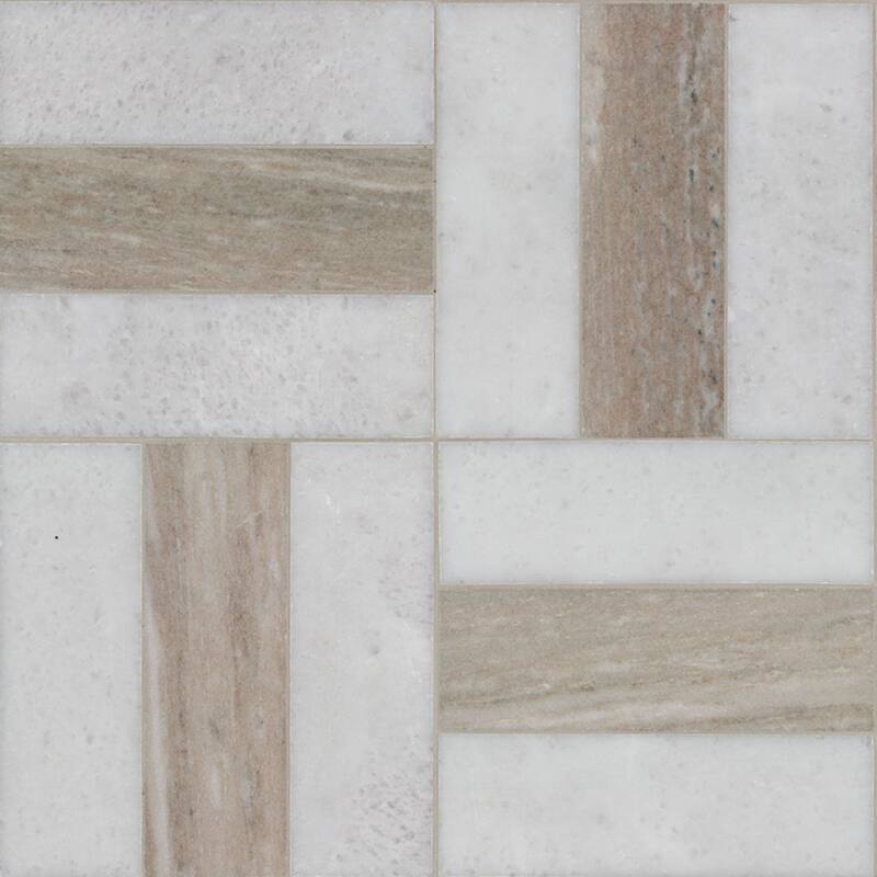 Ackland AKM-S-12X12PTP-CA 12" x 12" Marble Block Random Floor and Wall - Mistline