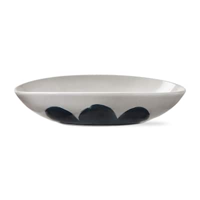 Brushstroke Ceramic Snack Bowl - 20oz, Dishwasher Safe, 9.25" L x 6.7" W x 2.1" H, Blue Multi, Everyday Dining