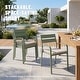 preview thumbnail 2 of 8, Outdoor Stackable Aluminum Dining Chair with Cushion (Set of 4)