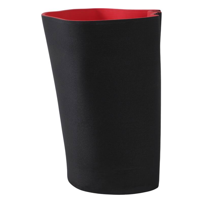 Contemporary Sculptural Porcelain Vase with Textured Ribbed Design