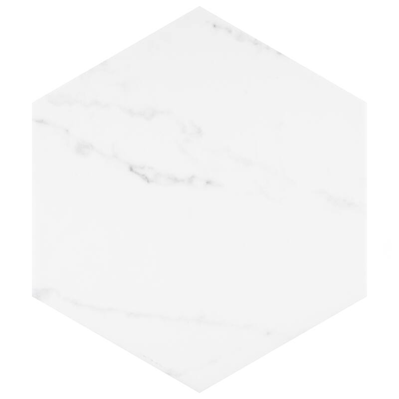 Merola Tile Classico Carrara Hexagon 7" x 8" Porcelain Floor and Wall Tile