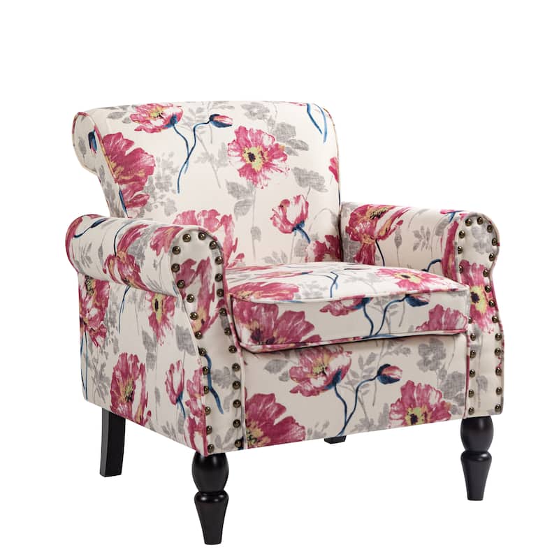 Mid-Century Modern Accent Chairs with Nailhead Trim