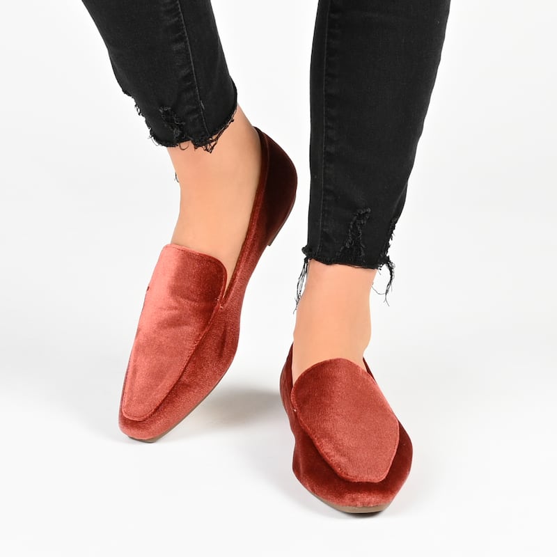 Journee Collection Women's Silas Slip On Square Toe Loafer Flats