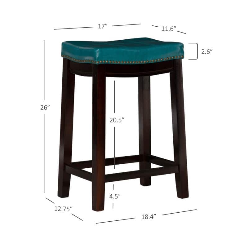 Linon Willamette Backless Upholstered Counter Stool