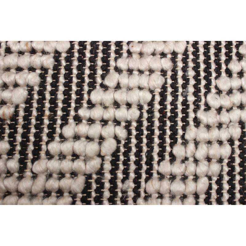 ECARPETGALLERY Braid weave Sienna Black Wool Rug - 5'0 x 7'4