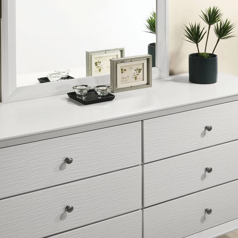 Furniture of America Kawi Modern 5-Piece White Wood Panel Bedroom Set