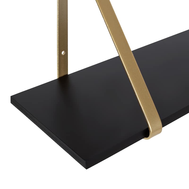 Kate and Laurel Soloman Wood 2 Piece Shelves with Metal Brackets