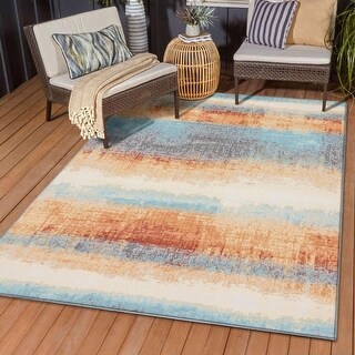 Distressed Outdoor Rug Luxe Weavers Modern Distressed Abstract Multicolor Outdoor Rug - Bed ...