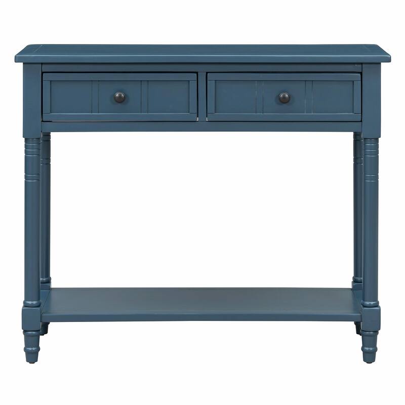 Daisy Series Console Table with Traditional Design, Two Drawers, and Bottom Shelf