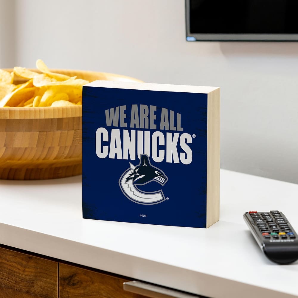 Vancouver Canucks Wooden Tabletop Mantel Shelf Sign