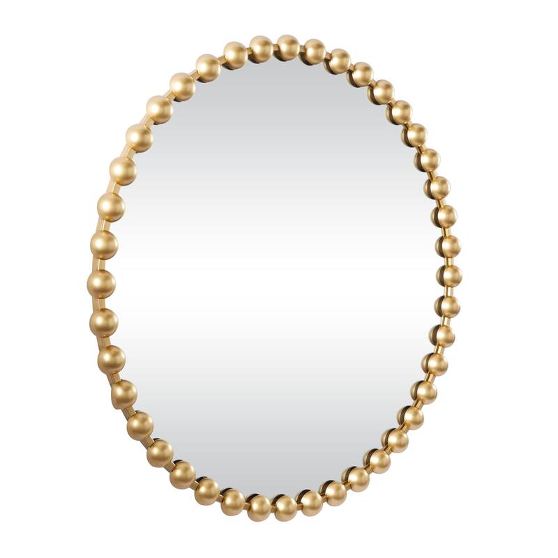 CosmoLiving by Cosmopolitan Metal Wall Mirror with Beaded Detailing