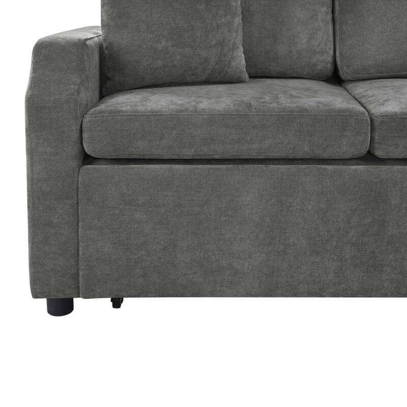 Sectional Sofa Bed L-shaped Sectional 81.9" Upholstered L-shaped Sofa with a Sofa Sleeper and a Hidden Storage Compartment