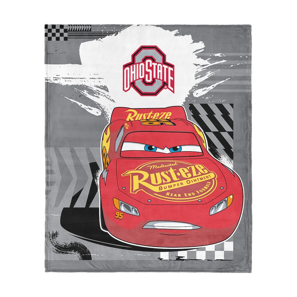 NCAA Disney Cars Lap Time Silk Touch Throw Blanket