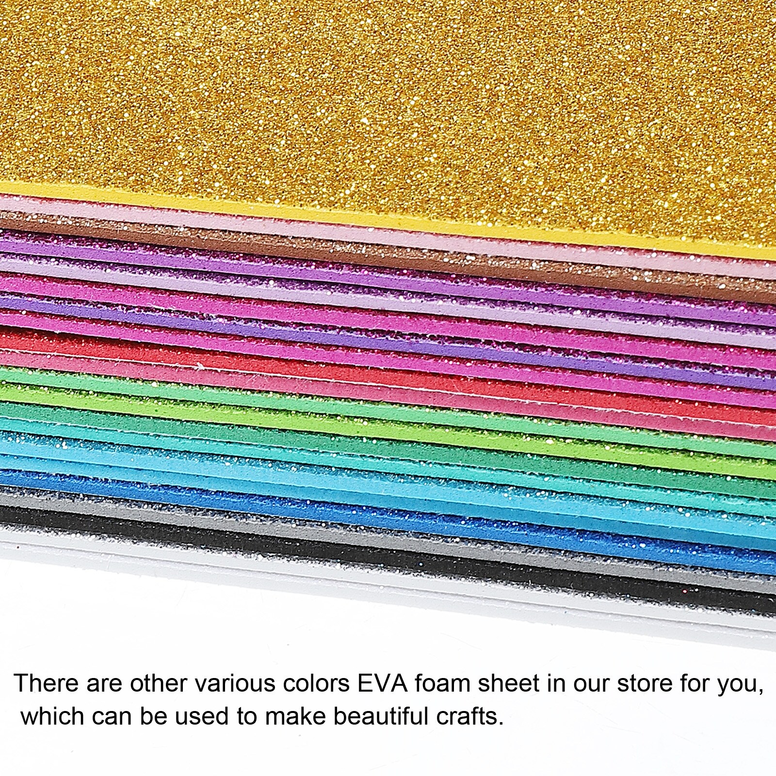 Colorful Eva Glitter Foam Sheets Self Adhesive for Crafts DIY | Harfington, 4