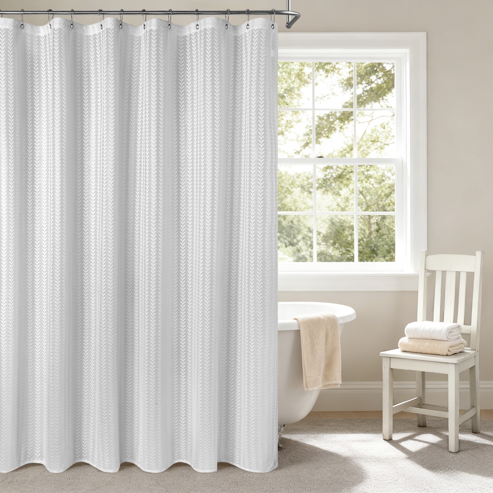 Leaf Lace Waterproof Shower Curtain