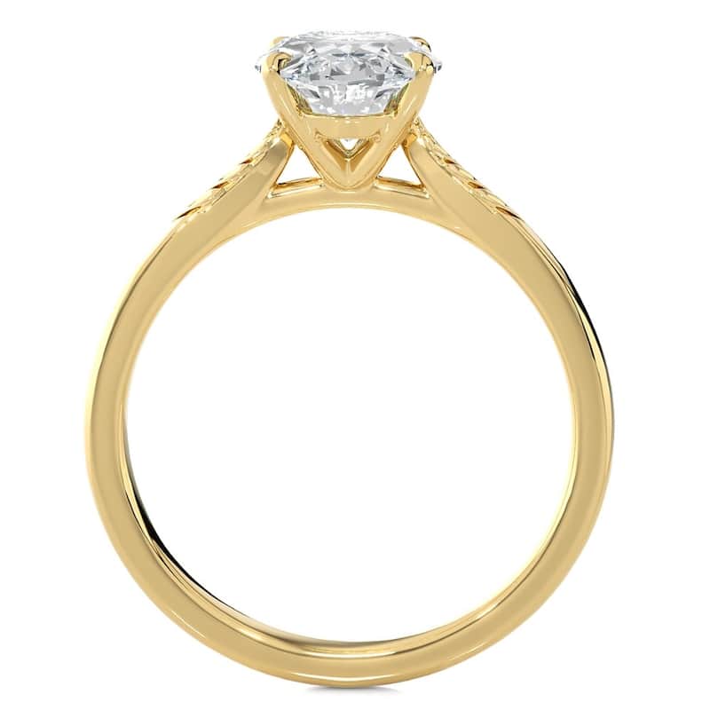 Certified 2 1/2Ct Oval Solitaire Diamond Engagement Ring in Gold Lab Grown