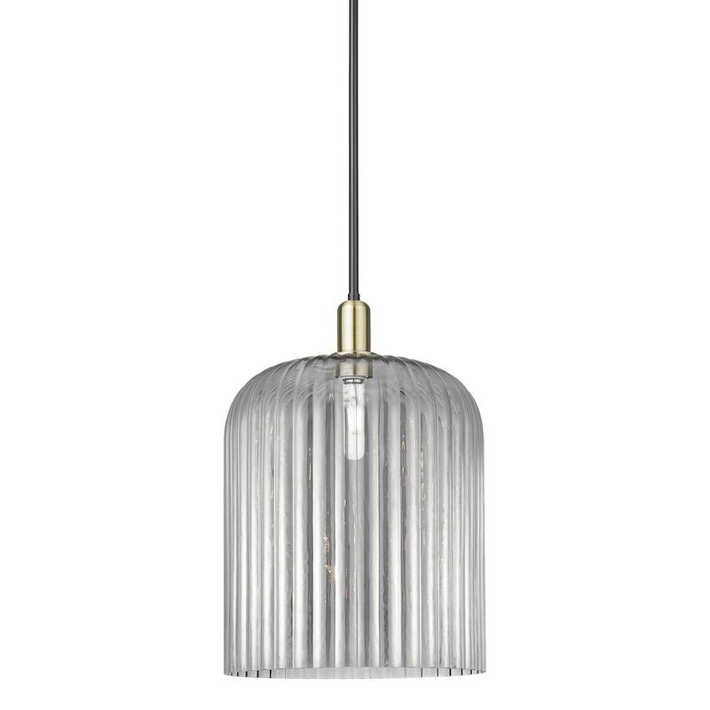 Innovations Lighting 716-1S-18-12 Bridal Veil Pendant Bridal Veil 12" - Black Antique Brass / Light Smoke
