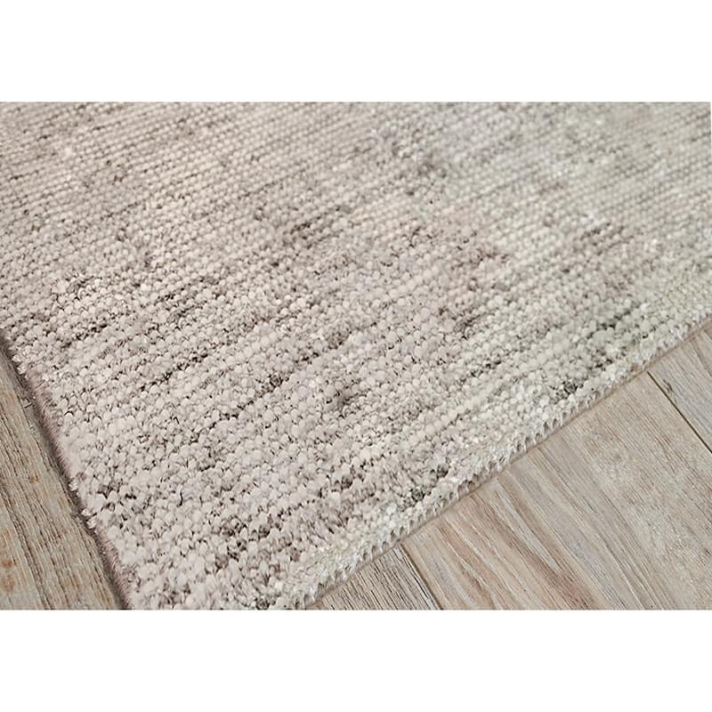 EXQUISITE RUGS Catalina Hand-loomed Wool/Bamboo Silk Grey Area Rug.