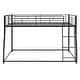 preview thumbnail 13 of 11, Full XL Over Queen Low Bunk Bed with Sloping Stairs, Black Metal Frame