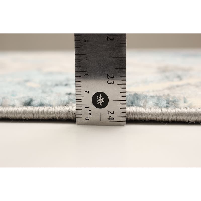 ECARPETGALLERY Machine Woven Aura Teal Area Rug
