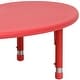 preview thumbnail 38 of 41, 35"Wx65"L Half-Moon Plastic Adjustable Activity Table for 8 - 65"D x 35"W x 14.5" - 23.75"H