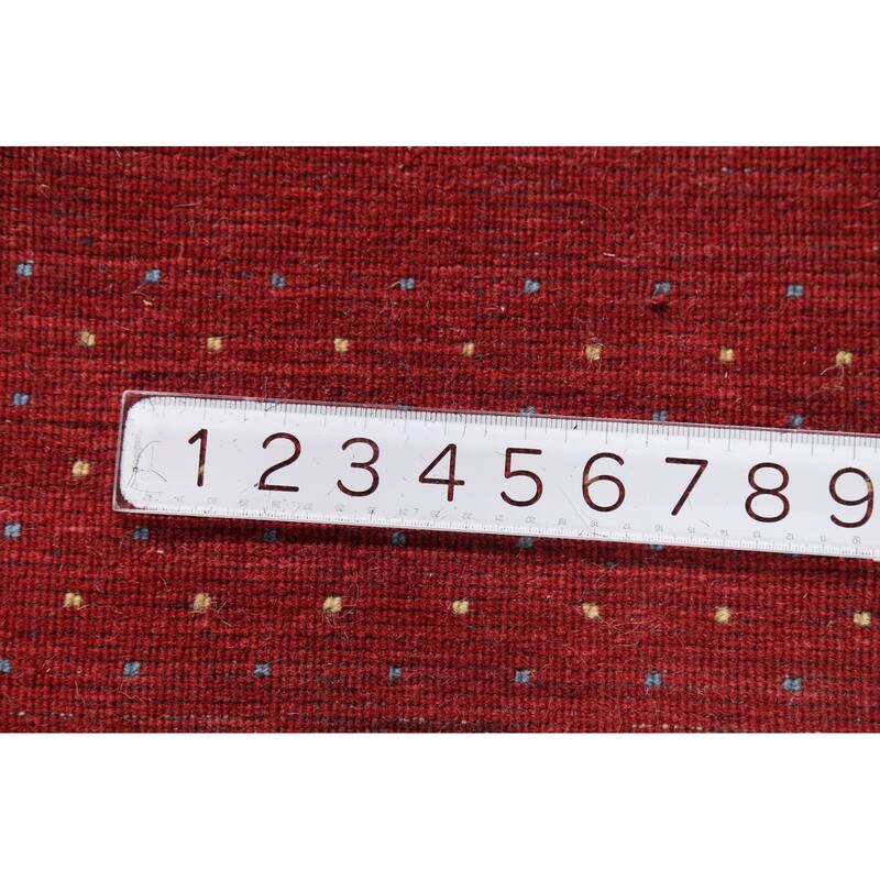 Tribal Red Gabbeh Oriental Area Rug Hand-Knotted Wool Carpet - 5'2"x 7'10"