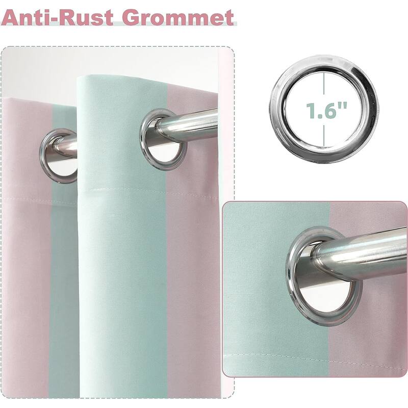 DriftAway Ryder Stripe Pattern 100 Percent Blackout Thermal Insulated Window Curtain