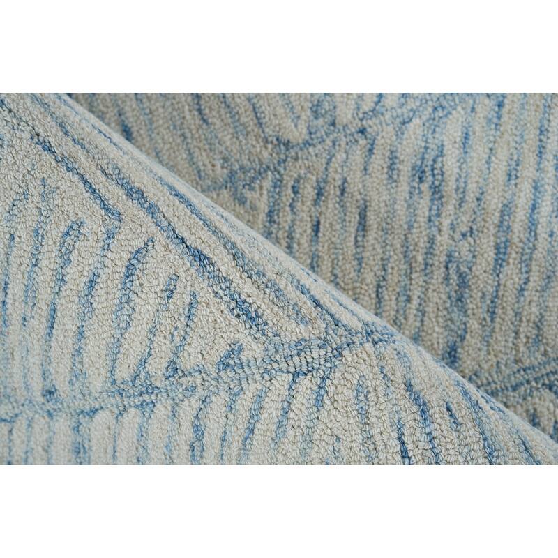 Exquisite Rugs Kascata Handmade Hand-tufted New Zealand Wool on Canvas Blue/Ivory Area Rug