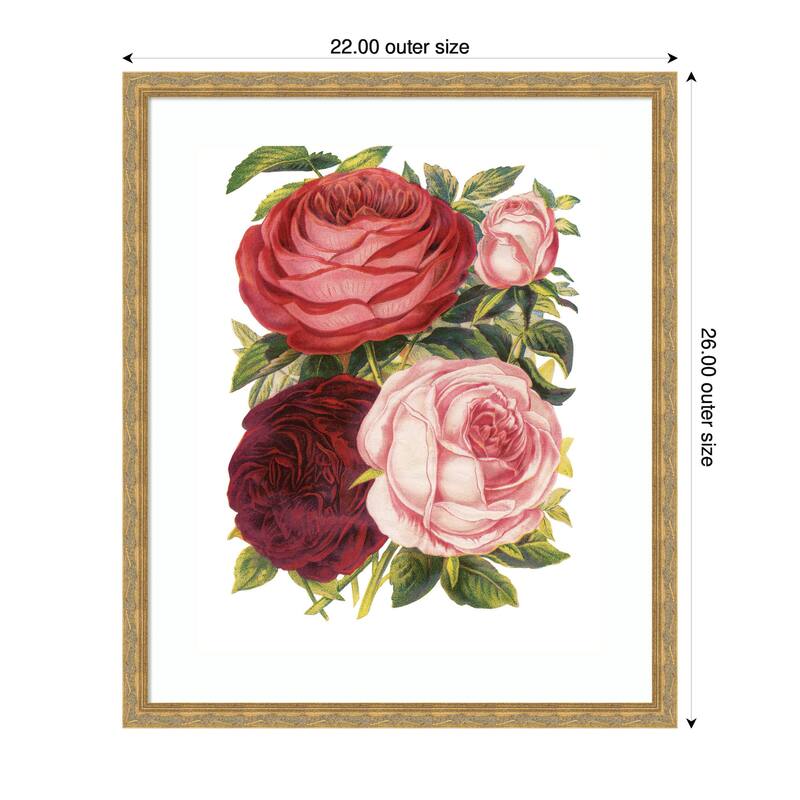 Kate and Laurel Framed Art Victorian Flowers by The Creative Bunch Studio