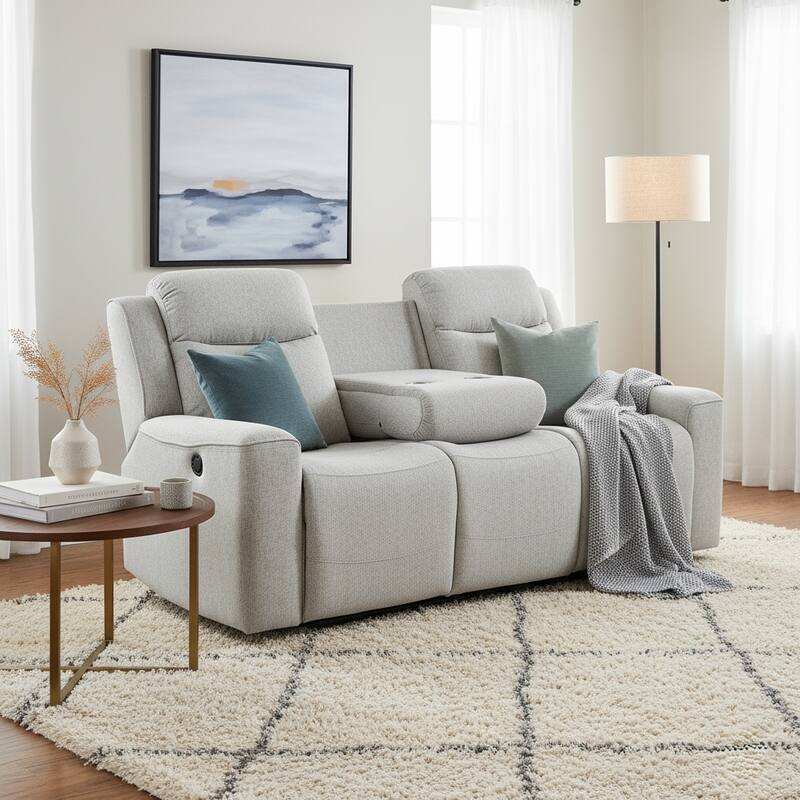 Amelia Contemporary Upholstered Recliner Sofa