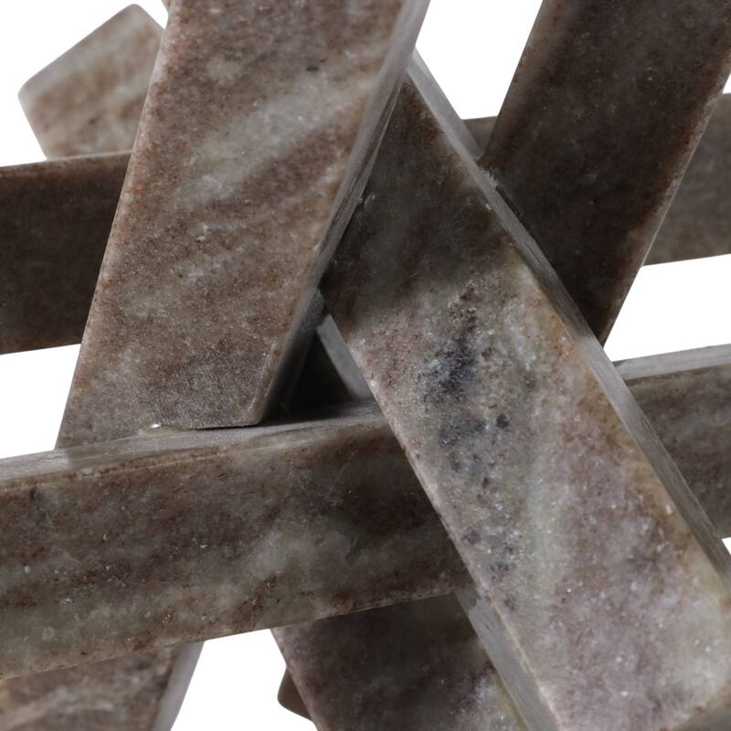 Stone Marble Decorative Object Modern Sculpture Home Decor - 7" Gray - 7" x 7" x 7"