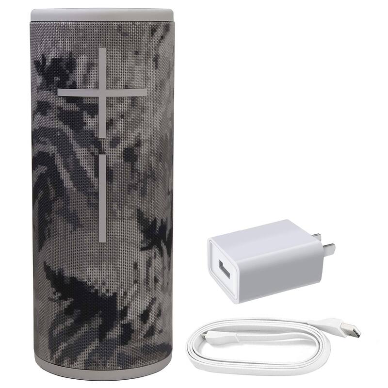 Logitech Ultimate Ears BOOM 3 Portable Wireless Bluetooth Speaker (Jungle Grey) + USB Adpater Plug - Grey