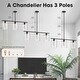 preview thumbnail 3 of 15, YANSUN 31.3in Industrial 3-Light Island Pendant Light with Clear Glass Shades, Black Kitchen Island Light or Kitchen,Dining Room