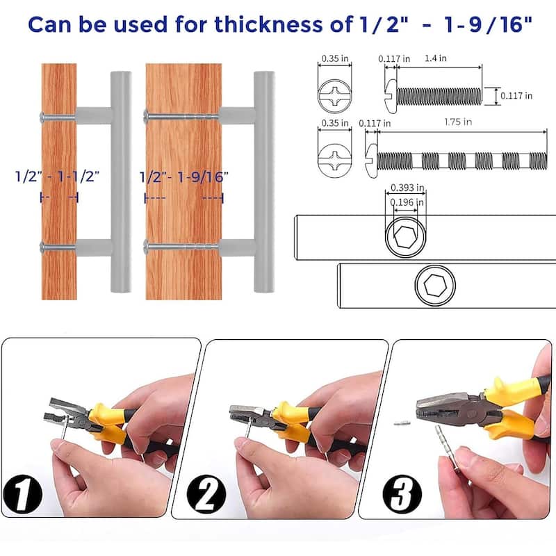 30-Pack Cabinet Pulls - 5" Handles, 3" Hole Center for Kitchen Drawers