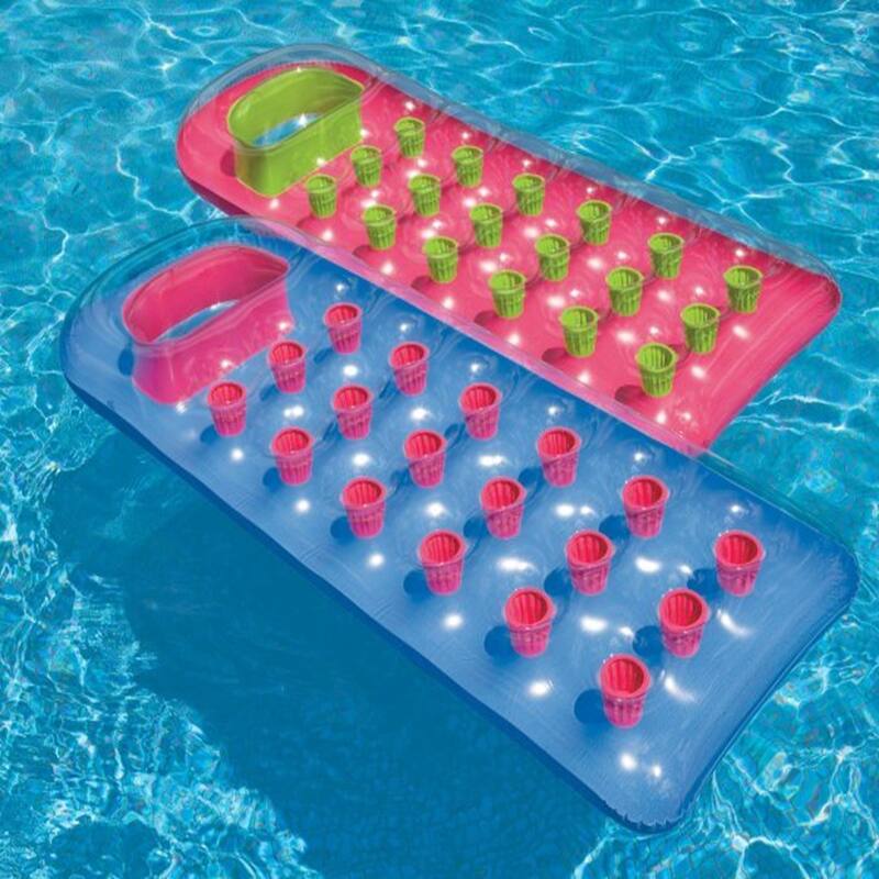 Intex 18 Pocket Swimming Pool Beach Lounge Floating Raft 2 with Pillow (6 Pack) - 2.2