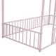 preview thumbnail 17 of 27, Twin Size Metal House Bed Frame with Fence and Roof for Kids, Teens, Girls, Boys