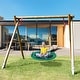 preview thumbnail 21 of 24, 40 Inches Saucer Tree Swing Round with Adjustable Ropes and Carabiners