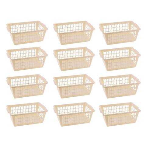 Small Plastic Storage Basket for Organizing Kitchen Pantry, Pack of 12