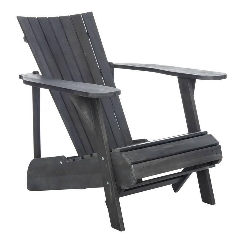 SAFAVIEH Outdoor Mangla Adirondack Chair with Retractable Footrest - 52W x 32D x 30H