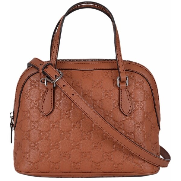 Gucci 341504 Gg Saffron Leather Convertible Crossbody Mini Dome Gucci 341504 Gg Saffron Leather Convertible Crossbody Mini Dome Purse Xs